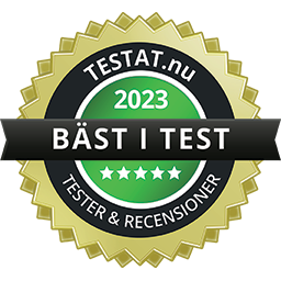 Utmärkelse Bäst i Test 2023 av Testat.nu