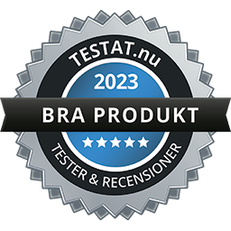 Utmärkelse Bra Produkt 2023 av Testat.nu