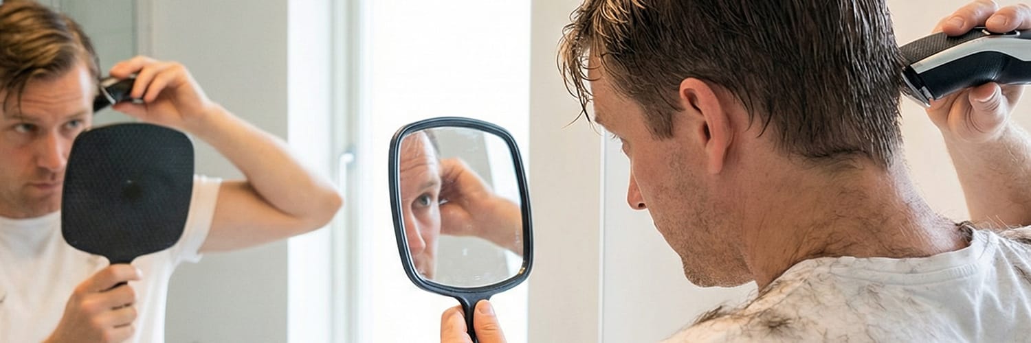 Klippa håret med hårtrimmer