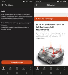 Husqvarna Automower 410XE Nera krock och trycka till karossen