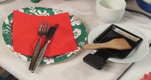 Raclettepanna för middagsgäst